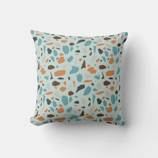 Terrazzo Pattern Blue Cushion (Front)