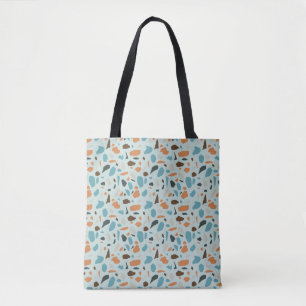 Terrazzo Pattern Blue Tote Bag
