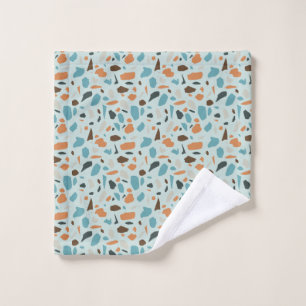 Terrazzo Pattern Blue Wash Cloth