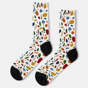 Terrazzo Pattern Colorful Socks
