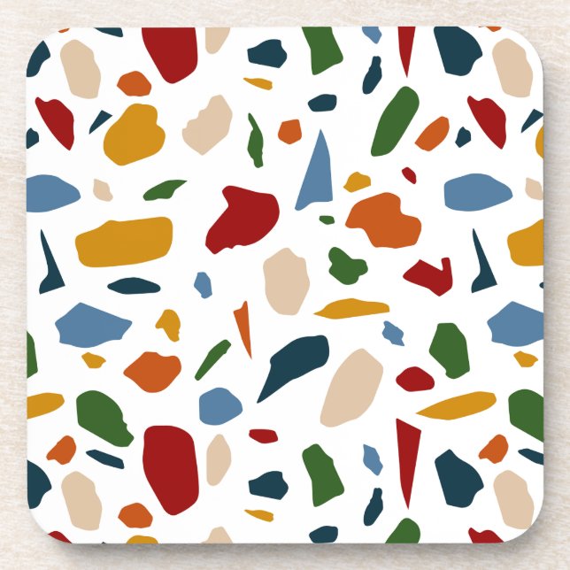 Terrazzo Pattern Colourful Coaster (Front)