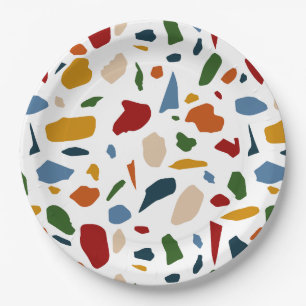 Terrazzo Pattern Colourful Paper Plate