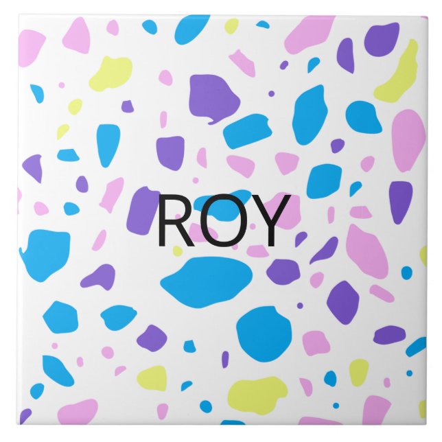 Terrazzo pattern Customisable Tile (Front)
