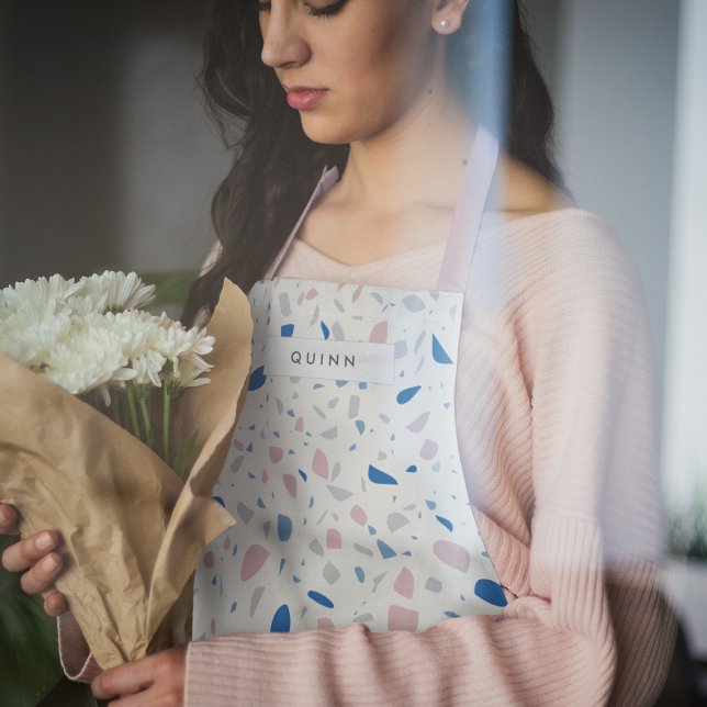 Terrazzo Pattern Neutral Natural Elegant Apron (Creator Uploaded)