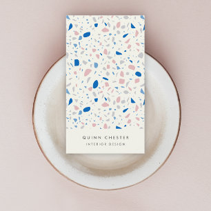 Terrazzo Pattern Neutral Natural Elegant Business Card