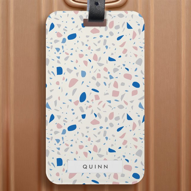 Terrazzo Pattern Neutral Natural Elegant Luggage Tag (Creator Uploaded)