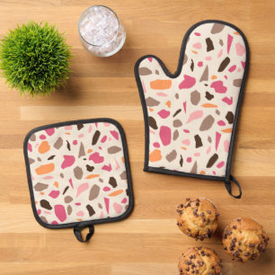 Terrazzo Pattern Oven Mitt & Pot Holder Set