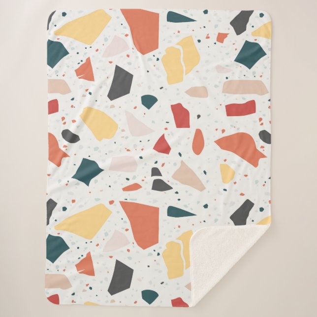 Terrazzo Pattern Sherpa Blanket (Front)