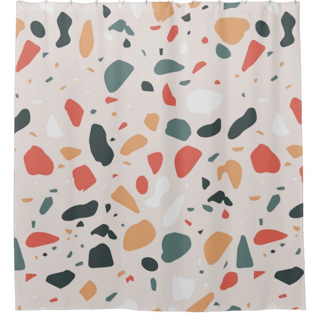 Terrazzo Pattern Shower Curtain (Front)