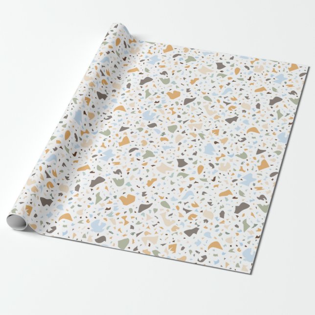 Terrazzo Pattern Wrapping Paper (Unrolled)