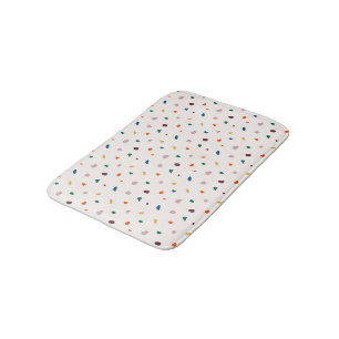 Terrazzo Print Bath Mat Retro Bathroom Rug