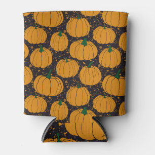 Terrazzo pumpkins, autumn vintage pattern. can cooler