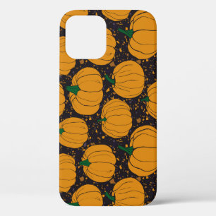 Terrazzo pumpkins, autumn vintage pattern. iPhone 12 case