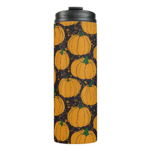 Terrazzo pumpkins, autumn vintage pattern. thermal tumbler