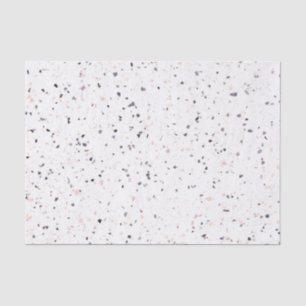 Terrazzo Retro White Black Pink Vintage Pattern Tissue Paper