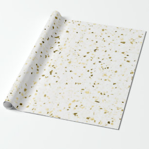 Terrazzo Retro White Brown Green Vintage Pattern Wrapping Paper
