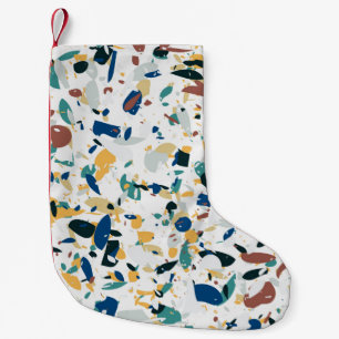 Terrazzo seamless pattern. Modern abstract design Small Christmas Stocking