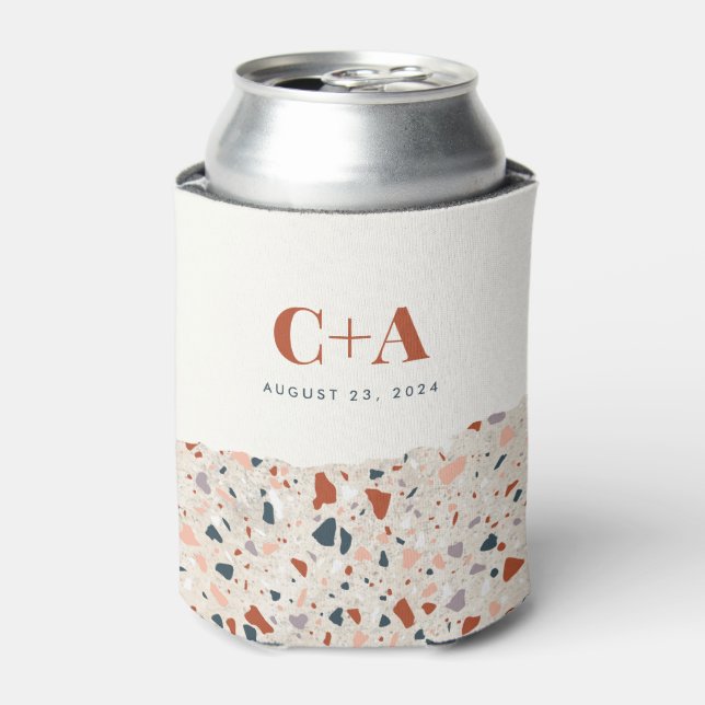 Terrazzo Slab Wedding Guest Can Cooler (Can Front)