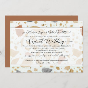 Terrazzo Terra-cotta Modern Earthy Virtual Wedding Invitation