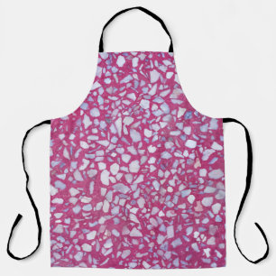 Terrazzo Texture: Pink White Elegance. Apron