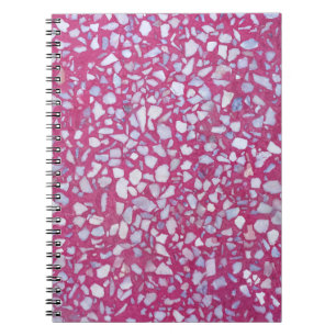 Terrazzo Texture: Pink White Elegance. Notebook