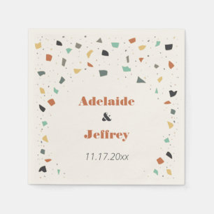 Terrazzo Tile Confetti Modern Style Earth Tones Napkin