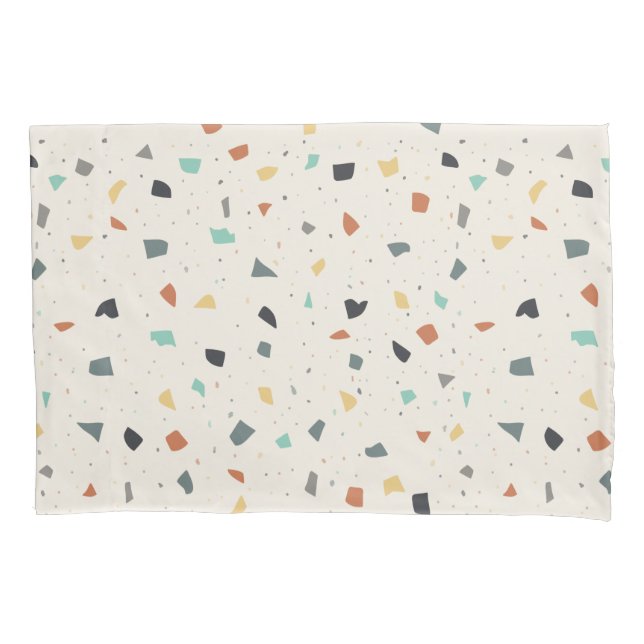 Terrazzo Tile Confetti Modern Style Earth Tones Pillowcase (Front)