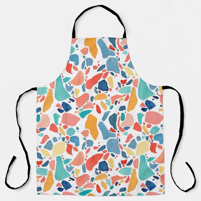 Terrazzo Watercolor: Colourful Seamless Pattern. Apron (Front)
