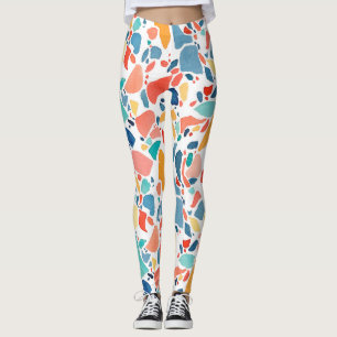 Terrazzo Watercolor: Colourful Seamless Pattern. Leggings