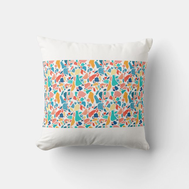 Terrazzo watercolor seamless pattern. Hand drawn o Cushion (Front)