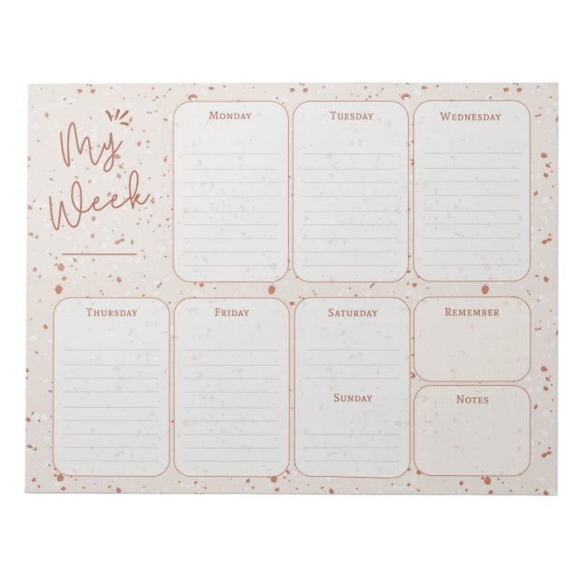 Terrazzo Weekly Planner Notepad (Front)