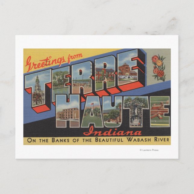 Terre Haute, Indiana - Large Letter Scenes Postcard (Front)