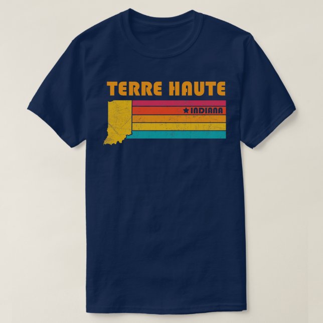 Terre Haute Indiana Vintage Distressed Souvenir T-Shirt (Design Front)