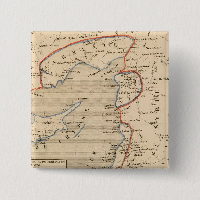 Terre Sainte depuis la deuxieme croisade 15 Cm Square Badge (Front)