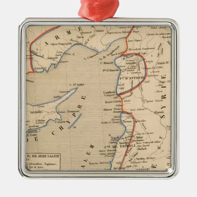 Terre Sainte depuis la deuxieme croisade Metal Tree Decoration (Front)