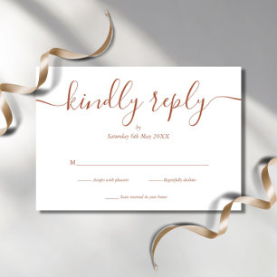 Terrecotta Simple Elegant Script RSVP Card
