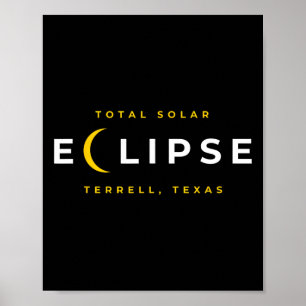 Terrell Texas Solar Eclipse Poster
