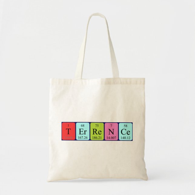 Terrence periodic table name tote bag (Front)