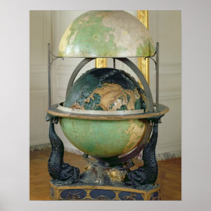 Terrestrial and celestial globe poster