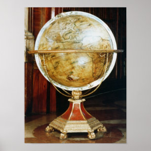 Terrestrial globe, 1688 poster
