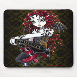 "Terri" Gothic Red Rose Tattoo Fairy Art Mousepad