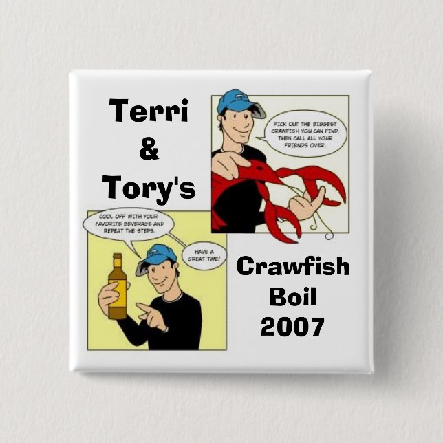 Terri&Tory's, CrawfishBoil2007 15 Cm Square Badge (Front)