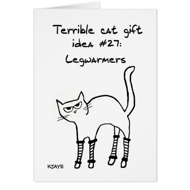 Terrible Cat Gifts - Funny Cat Card (Front)