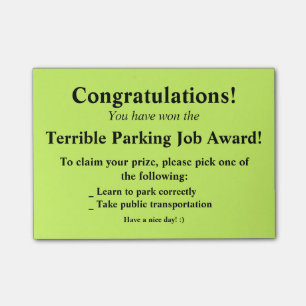 Terrible Parking Post-it Notes
