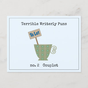 Terrible Writerly Puns Postcard