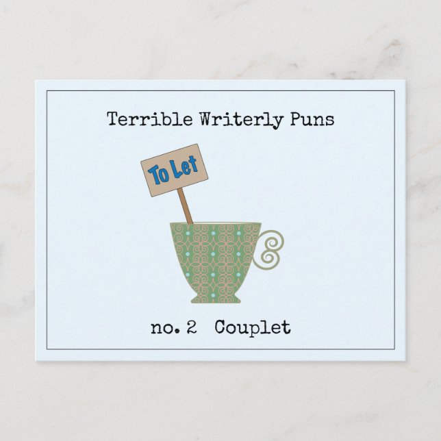 Terrible Writerly Puns Postcard (Front)