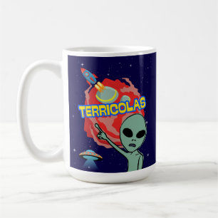 terricolas - alien scare of humans coffee mug