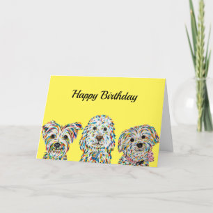 Terrier Cockapoo Yorkie Bichon Birthday Day Card