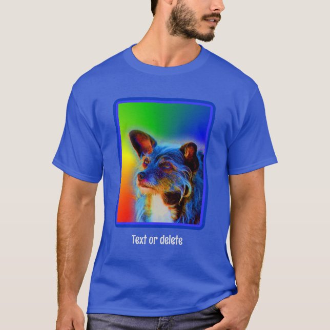 Terrier Dog Abstract Art Personalised T-Shirt (Front)