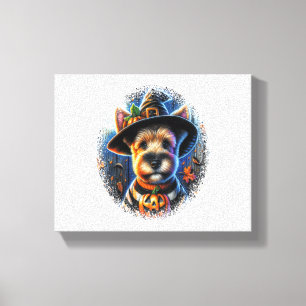 Terrier Dog Halloween Canvas Print